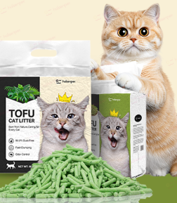 Custom Logo Fragrance Package Fast Delivery Striped Shape Dust Free Clumping Tofu Cat Litter
