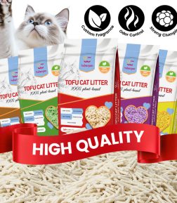 Custom Logo 100% Natural Odor Control Low Dust Highly Adsorbent Soybean Corn Eco-Friendly Biodegradable Clumping Tofu Cat Litter