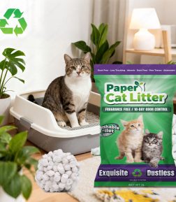 Free Samples Flushable Odor Control Coffee Lemon Rose Lavender Eco Friendly Strong Clumping Paper Cat Litter