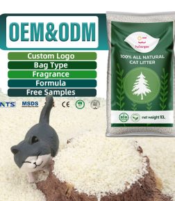 Free Samples White Label Cabinet Wholesale Bulk Premium Strong Clumping Clean and Dust-Free Soluble in Water Cassava Cat Litter