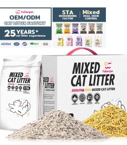 HAISEN Factory Price OEM Clumping 6L 7L 10L Tofu Zeolite Mixed Kitty Cat Litter