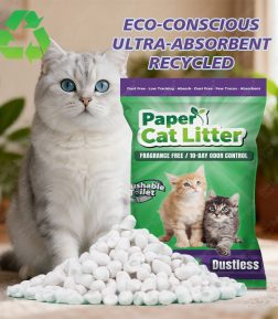 Premium Wholesale Biodegradable Dust-Free Eco-Friendly Flushable Fast Absorption Lightweight Paper Cat Litter