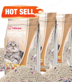 OEM ODM Multi Fragrance Clay Kitty Sand Large Particle Natural Light Ball Shaped Colour Granule Bentonite Cat Litter