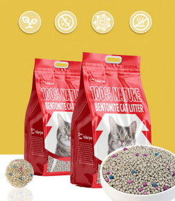 Factory Wholesale Custom Logo Fragrance Package Dust Free Large Particle Clumping Bentonite Cat Litter Sand