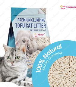 Factory Direct Sales Wholesale Price High Quality Plant-based Stripe Shape 99% Dust Free High-agglomeration Tofu Cat Litter
