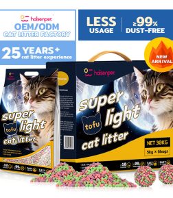 HAISEN OEM/ODM Super Light 6L 1.5Kg Corn Cat Litter New Arena Para Gato Plant Cat Litter
