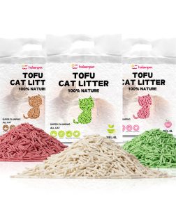 Haisen Customized Dust Free Cat Sand Biodegradable 6L Scented Multiple Colors Soluble Plant Tofu Cat Litter