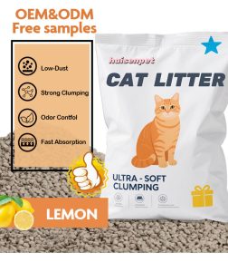 25 Years Professional Factory Cat Sand Trade Importer Lemon Scented Crushed Broken Bentonite Cat Litter