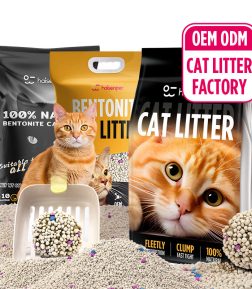 Custom OEM ODM Clumping Ball Shape Bentonite Cat Litter Arena Para Gato