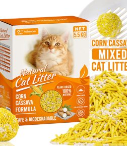 Custom Cat Litter Trade Importer Factory Direct Sale High Quality Eco Friendly Strong Clumping Corn Cassava Cat Litter