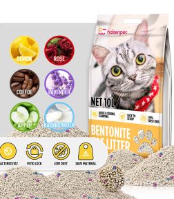OEM ODM Cat Litter Free Samples Odor Control Coffee Lemon Lavender Clumping Bentonite Cat Litter
