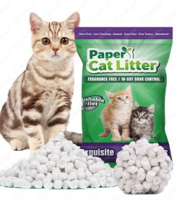 CE MSDS Biodegradable Flushable Cat Litter Natural Recycled Paper with Absorbent Agglomerate Paper Cat Litter