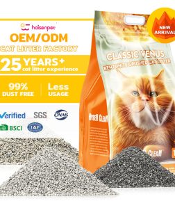 Free Design Haisen Catlitter OEM/ODM White Black Bentonite Broken Cat Litter