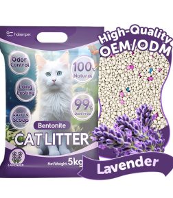 OEM Factory Direct Sale High Quality Eco Friendly Lavender Strong Clumping Bentonite Cat Litter