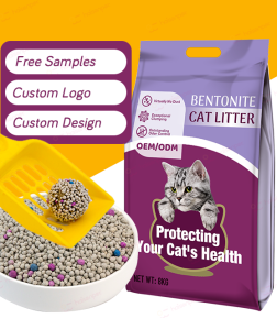 Free Samples 8KG 0.5-4mm Custom Logo Fragrance Antibacterial Dust Free Bentonite Cat Litter
