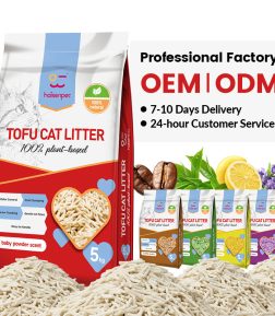100% Natural Odor Control  Dust-Free Biodegradable Soybean Corn Based Bulk Suppliers Custom Flushable Clumping Tofu Cat Litter