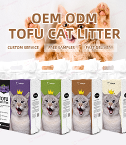 OEM ODM Free Samples Highly Absorbent Catlitter Dust Free 100% Natural Clumping Tofu Cat Litter