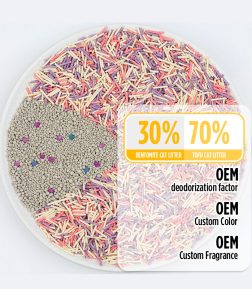 Free Design Red Pink Blue Green Grey Mixed Colorful Bentonite Tofu Mixed Plant Kitty Arena Para Gatos