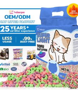 HAISEN Organic 6L 7L Polymer Clumping Flushable Tofu Cat Litter Sand
