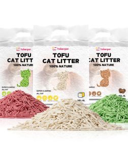 Haisen Wholesale Biodegradable Cat Litter Soluble 1.5mm 2mm Rainbow Colour Pea Husk Natural Tofu Cat Litter Sand