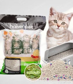 Spot Inventory Biodegradable Cat Sand Green Tea Flavor Long-Lasting Deodorization Bentonite Cat Litter