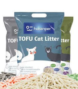 Manufacturer OEM Premium White Colour Plant Cat Sand Milk Scent 6l Eco Clean 2mm Stripe Shape Dust Free Clumping Tofu Cat Litter