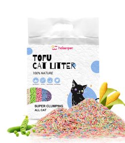 Haiesen Manufacturer OEM Premium Plant Cat Sand Mixed Scent 6l  2mm Stripe Shape Dust Free Clumping Tofu Cat Litter