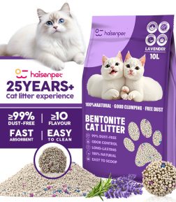 Bulk Cat Litter Wholesale Dust-Free Lock Strong 100% Natural Lavender Deodorization Clumping Bentonite Cat Litter