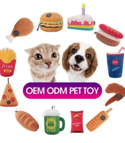 Quick Delivery Fried Chicken Burger Family Bucket Voice Plush Dog Cat Pet Toy