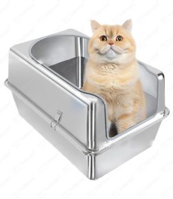 Hot Sell  Best-Selling  Cat ToiletSelf Cleaning Oversized Top-in Cat Toilet Semi-Enclosed Stainless Steel Cat Litter Box