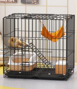Outdoor Metal  Stainless Steel Wire Cat Cage Villa Double Folding Pet Cage