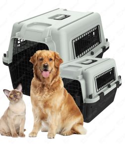 Q235+PP+ABS Portable Pet Carriers Durable Dog Carriers Plastic Cat Cage Outdoor Travel Transport Box Cat Consignment Carrier Box