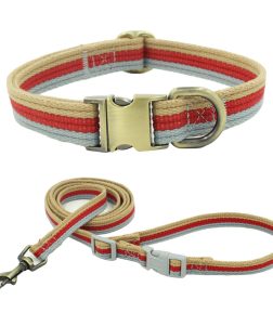 New Engraved Polyester Cotton Pet Collar Metal Buckle Dog Collar Comfortable Pet Traction Rope