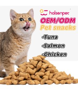 Custom OEM ODM Treats Tuna Salmon Chicken Flavor Dry Cat Snacks Food