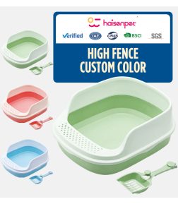 Cat High Border Splash Proof Litter Box Pet Toilet Plastic Cat Litter Box