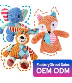 Fast Delivery Squeaky Cartoon Cute Little Elephant Fox Interactive Toy for Dogs