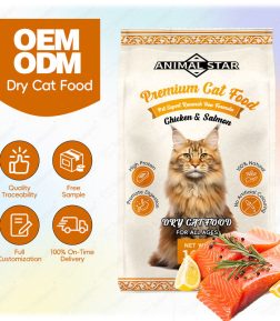 Factory Hot Selling High Protein Chicken Salmon 100% Natural Dry Cat Food