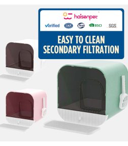 Pet Products Pet Cleaning Closed Plastic Cat Toilet Box Cat Litter Trays Cat Litter Box