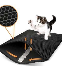 MSD-ZC001 Custom Waterproof Easy Clean Double Layer Honeycomb Design Cat Litter Trapper EVA Cat Litter Mat with Non Slip Backing