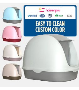 New Upturn Automatic Closed Two-Way Door Fully Enclosed Large Cat Litter Box Toilet