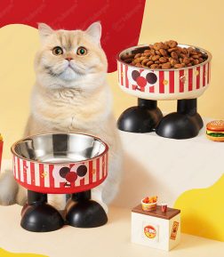 Eco-Friendly Wholesale Custom Cute 14*14*10.5 cm Stainless Steel Cat Dog Pet Bowl