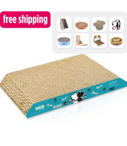 Custom Luxury Reversible Arch Rectangle Pet Lounge Cat Cardboard Scratcher