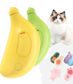 Fast Shipping Green Yellow Banana Massage Hair Removal 3 in 1 Electric Pet Steam Brush