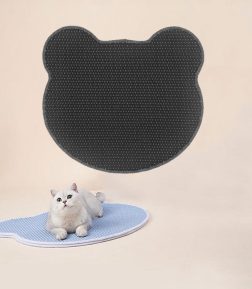 MSD-ZC013 Waterproof Easy Clean Bear Head Shape Double Layer EVA Cat Litter Mat