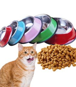 Factory Wholesale Price Non-Tip Easy Clean Stainless Steel Dog Cat Pet Feeding Bowls