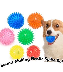 Quick Delivery Teeth Cleaning Sound-Making Elastic Spike Ball Chew Toy for Dogs