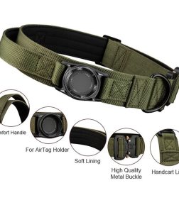 Airtag Gps Anti-Lost Pet Collar Handle Dog Leash Large Dog Outdoor Tactical Collar