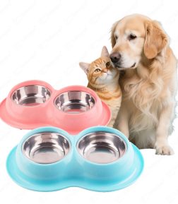 Custom Factory Direct Sales Pet Food Water Bowl Eco-Friendly Portable Pet Feeder Non-Slip Base Stainless Steel Pet Bowl for Dogs