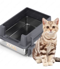 OEM ODM Factory Wholesale Cat Toilet  XXL Self Cleaning 70*50*30 cm Extra Large Stainless Steel Cat Litter Box