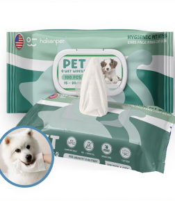 Custom Logo 100 Pcs 15*20Cm Pop-Top Lid Soft Non-Woven Fabric Biodegradable Dog Pet Wet Wipes